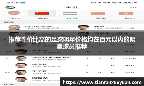 推荐性价比高的足球明星价格均在百元以内的明星球员推荐